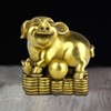 Brass Chinese Zodiac Ingots Pig Statue Home Decoration Collectibles