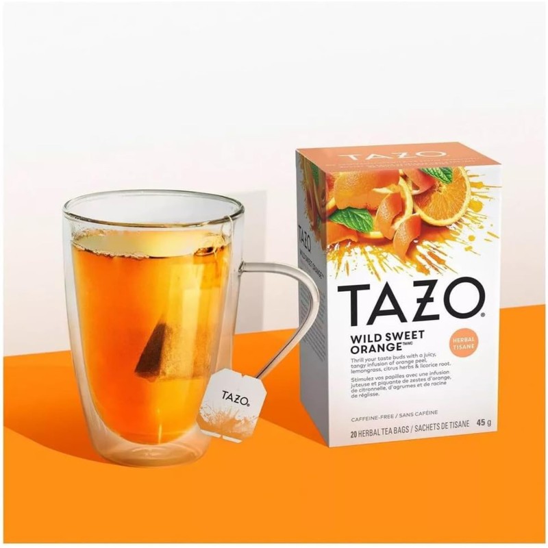 Tazo Wild Sweet Orange Herbal Tea, 20 ct (Pack of
