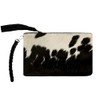 NGF Womens Zipper Wristlet Cowhide Clutch Real Leather Hair on