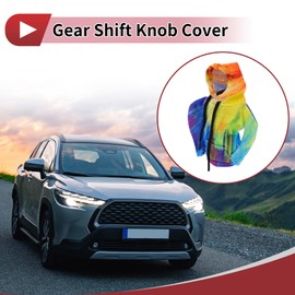 HEROFFIX 1 Pc Gear Shift Knob Cover Decoration Stick Shifting Handle Protector 5.91"x4.33" 3D Printed Hoodie Style Yellow Polyester