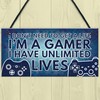 RED OCEAN Gamer Gaming Bedroom Gifts Hanging Door Plaque Funny