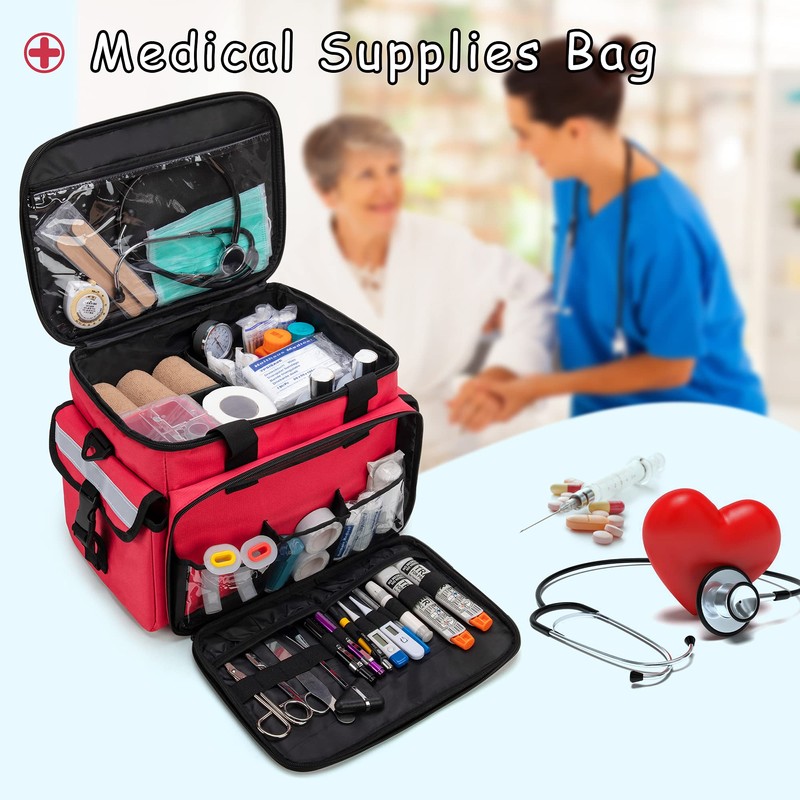 CURMIO First Aid Kits Bag Empty, Emergency Supplies Bag Medical