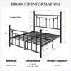 SHA CERLIN 14'' Queen Size Metal Platform Bed Frame/Victorian Headboard