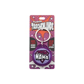 Super Mama Torch with Title: Super Mama Key Pendant Also For School Bag - As a Gift - Individual with Name and Saying