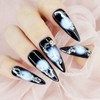 White Hole Cheek Handmade Nail Tips - Square S /