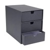 Bigso Ingrid 3-Drawer Fiberboard Desk Organizer, 8.1 x 6.3 x 9.9 in, Dark Grey