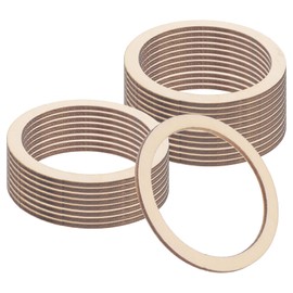 SHINEOFI 20pcs Blank Wood Circles Wood Rings for Crafts Wooden Flat Circles Craft Rings Wood Circles Decors Wooden Rings DIY Wood Hoops Ornaments Hanging Rings Jewelry Accessories