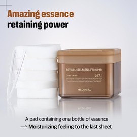 MEDIHEAL Retinol Collagen Face Pads – 100 Pads for Firming, Smoothing Skin Texture & Anti-Aging Care