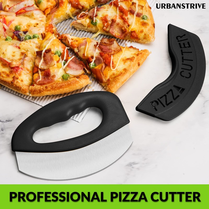 Urbanstrive Heavy Duty Stainless Steel Pizza Cutter with Cover, Super