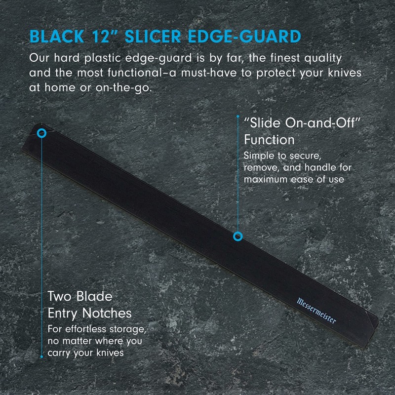 Messermeister 12” Slicer Edge-Guard, Black - Fashionable & Functional Knife