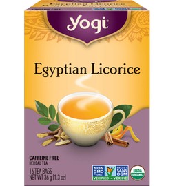 Yogi Tea - Egyptian Licorice Tea (6 Pack) - Herbal Tea with Licorice Root, Cinnamon, Cardamom, and Clove - Caffeine Free Organic Tea - 96 Tea Bags