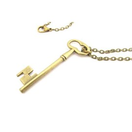 Miniblings Key Chain Necklace 50 cm Key Chain Round Lock Bronze Handmade Fashion Jewellery Link Chain Bronze, Metal