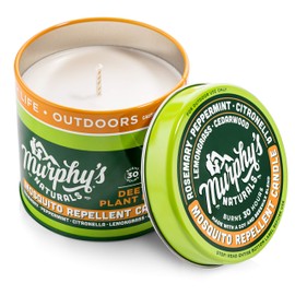Murphy's Naturals Vela Repelente de Mosquitos de, sin DEET, Fabricada con aceites Esenciales a Base de Plantas y una Mezcla de Cera de Soja y Abeja, 30 Horas de Tiempo de combustión | 25 oz