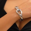 FUTIMELY Irregular Gold Chunky Cuff Bracelets for Women Adjustable Silver