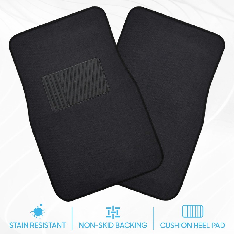 BDK MT-100-BK Classic Carpet Floor Mats for Car & Auto