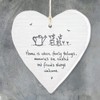 East Of India Hanging Heart Gift Home is where family