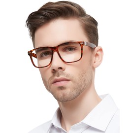 MARE AZZURO Oversized Bifocal Reading Glasses 1.0+ Men Blue Light Blocking Readers 100 125 150 175 200 225 250 275 300 350 (Tortoise, 1.00)