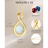 FANCIME White Opal Necklace October Birthstone Necklace for Women Yellow