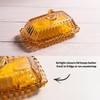 Champagne Color Glass Butter Dish with Lid, Covered Butter Stick