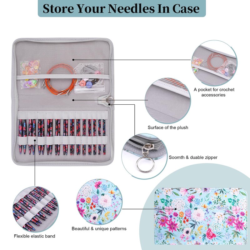 Mdoker Interchangebale Circular Knitting Needles Set 13 Pair Round Metal
