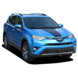 Original Ravage Hood : Compatible with 2013-2018 Toyota Rav4 Hood Blackout Decal Vinyl Graphic Stripes (Fits as Shown) (12WP Gloss Black – Dry Install)
