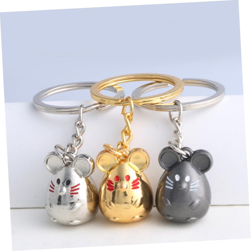 [CALLARON] 3pcs Mouse Keychain Mouse Key Ring Mouse Key Holder