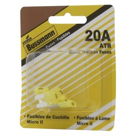 Bussmann BP/ATR-20-RP ATR Micro II Automotive Blade Fuse (2 Leg 20 Amp (Card)), 5 Pack