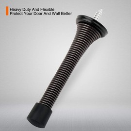 KOVOSCH 14 Pack Spring Door Stopper Oil Rubbed Bronze - 3-1/4" Flexible Spring Door Stops with Black Rubber Bumper Tips