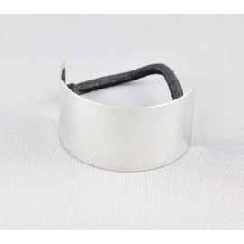 Silver metal cuff genie style ponytail holder stretch elastic pony tail cover