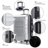 NIUTA 3 Piece Luggage Sets TSA Lock and 20"/24"/28"-Silver