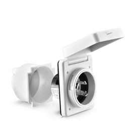 Aweking ETL Listed NEMA L5-30P Power Inlet Plug Connector,RV Marine Shore Power Supply,30A 30 Amp,AC 125V 125 Volt,with Waterproof Cover,White
