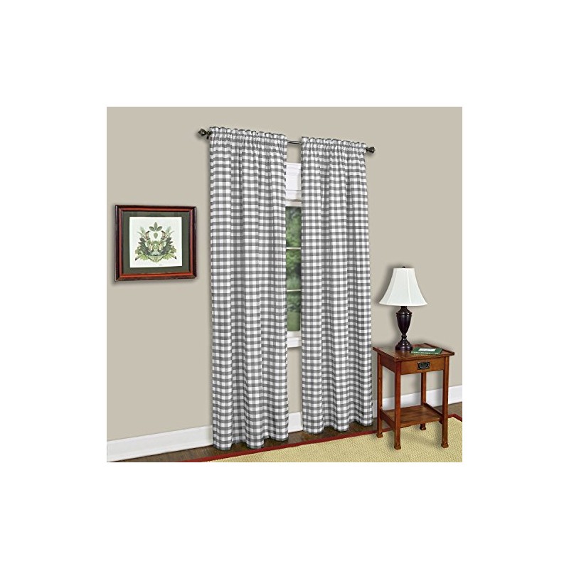 Sweet Home Collection Kitchen Window Curtain Panel Treatment Decorative Buffalo