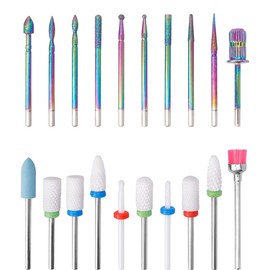 Wolfride Drill Bit for Nail Machine, Nail Drill Bit Set, 0.09 inches (2.35 mm), Shaft Diameter, Diamond Grinding Bit, Nail Polishing, Nail Care, Cuticle Treatment, Nail Machine Bit, Nail Polishing