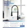 LUFEIDRA Black Kitchen Faucet with Sprayer LED Light, High Arc
