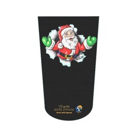 Amputee Stump Sock "Santa Breaks Through blk V1", 3PLY Shrinker Sock