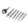 7Pcs/Set Spiral Combination Tap High Speed Steel 1/4in Hex Shank