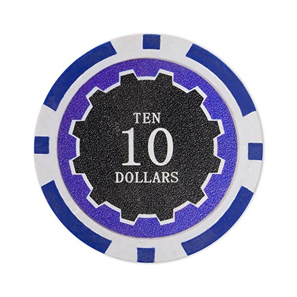 Brybelly Eclipse Poker Chips Heavyweight 14-Gram Clay Composite - Pack of 50 ($10 Dark Blue)