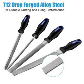 Preciva 18PCS File Set, 18 in1 High Carbon Steel Multipurpose File Set Includes 4PCS Flat/Triangle/Half-Round/Round Large File and 12PCS Needle File and ONE Scrath Brush and ONE Portable Bag