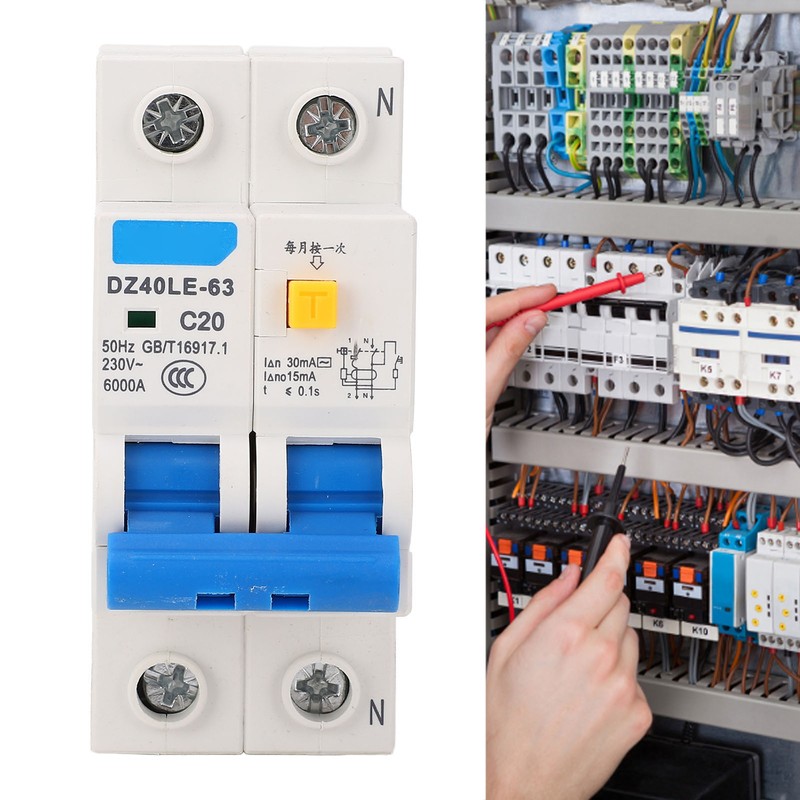 Air Circuit Breaker with Leakage Protector Dual Handle DIN Rail