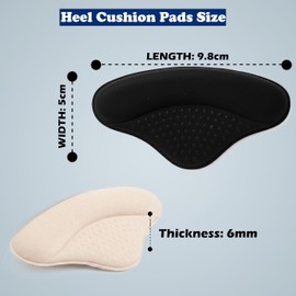 DANNEN Heel Grips 4 Pcs, Heel Cushion Pads for Loose Shoes-Anti-Slip Heel Protectors, Soft Heel Pads & Shoe Inserts for Shoes – Prevent Rubbing, Blisters & Heel Slipping (Black & Skin)