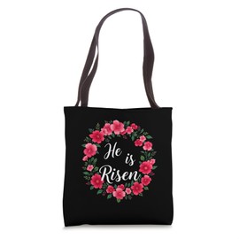 Easter He Is Risen Elegant Floral Tote Bag