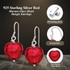 Auriga Fine Jewelry 925 Sterling Silver Red Murano Glass Heart