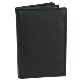 CA$H - Men's ID Card Holder - Genuine Leather Case - Wallet - Black