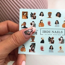IBDI People nail Decals/Sliders for manicure or pedicure, Decal for nails, Slider for manicures and pedicures, Nail art (People)
