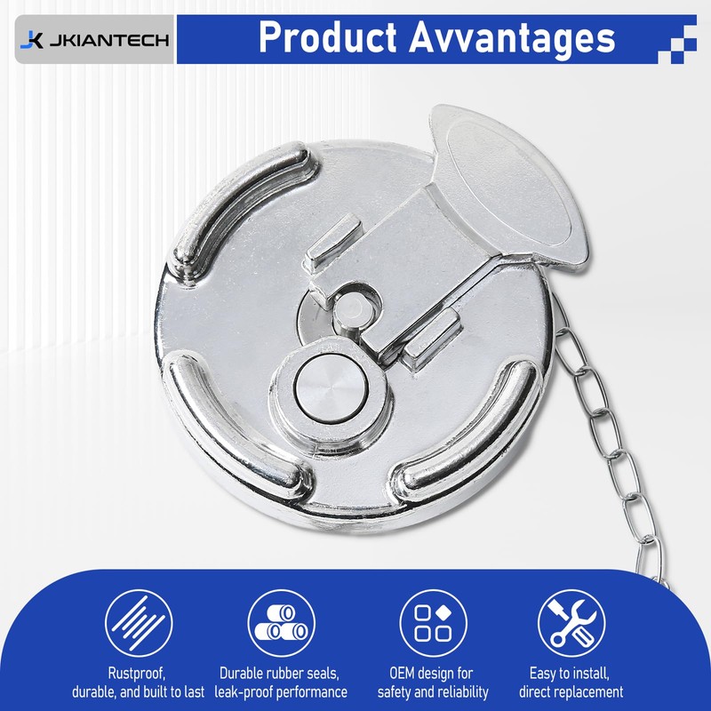JKIANTECH 4" Non-Locking Diesel Fuel Cap, Compatible with 1972-2017 Peterbilt