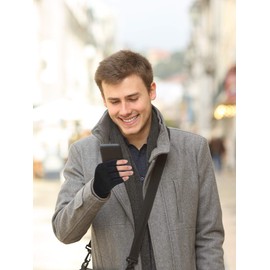 Syhood 2 Pairs Half Finger Gloves Unisex Warm Winter Fingerless Gloves for Men Women, black