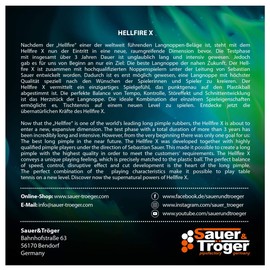 Sauer & Tröger - Rivestimento per tavolo da ping pong Hellfire X rosso nero OX 0.5 1.2 (rosso, 0.5 mm)