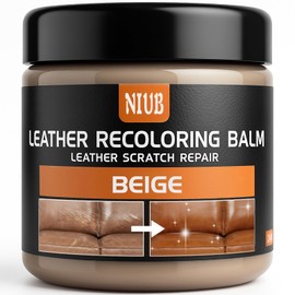 NIUB Leather Recoloring Balm Leather Color Restorer Scratch Repair Leather Paint for Furniture Couches Car Seats Shoes Bags Leather Dye and Restorer Restores Faded and Scratched Leather-Beige
