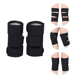 Self-Heating Knee Support, 1 Pair Cold-Proof Adjustable Tourmaline Magnetic Pad Arthritis Brace Protective Belt with Basic Open Patella Stabilizer
