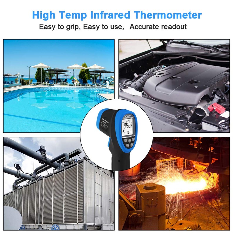 Pyrometer High Temp Thermometer Gun, AP-2732 Laser Thermometer Gun -58℉~2732℉(-50℃